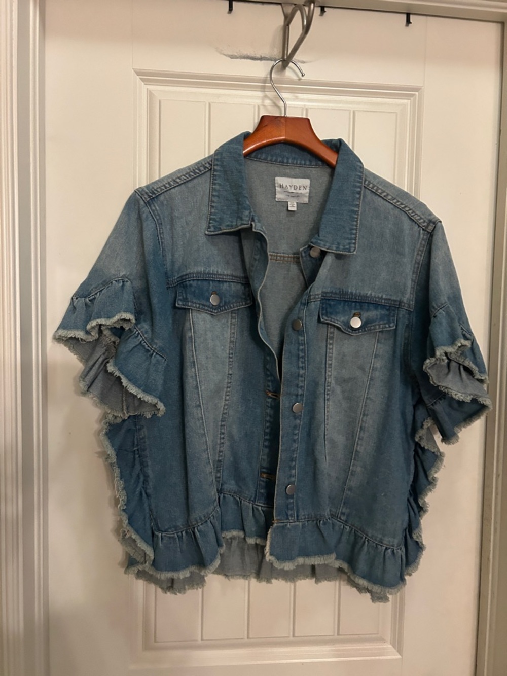 Hayden M/L Blue Ruffle Denim Jacket